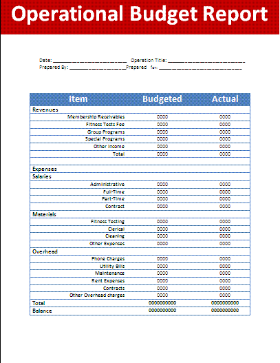 Monthly Activity Report Template