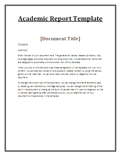 Printable Academic Report | Free Report Templates