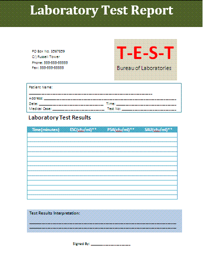 Medical Lab Results Template from www.reportss.org