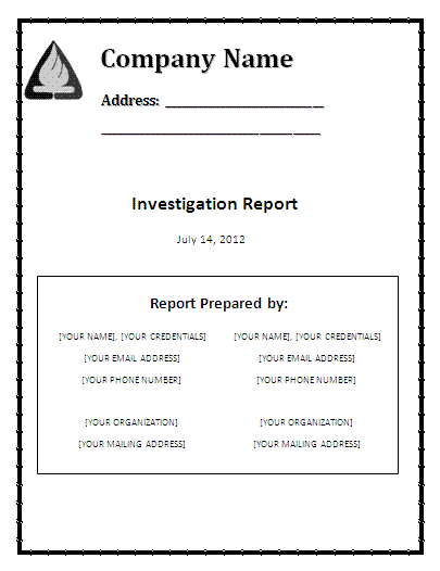Investigation Report Definition | Free Report Templates
