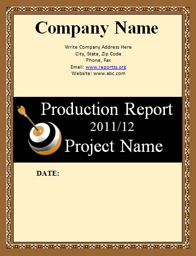 Production Report Format