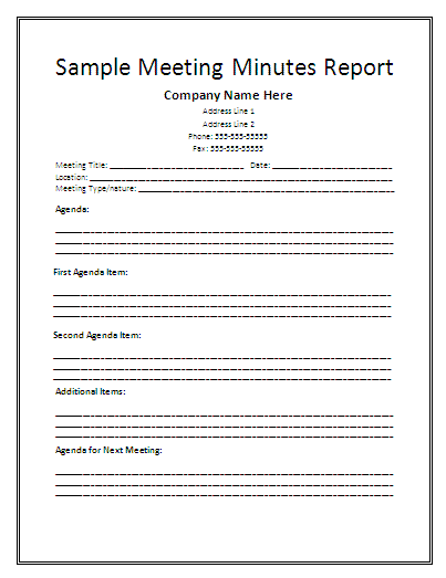 Meeting Report Template from www.reportss.org