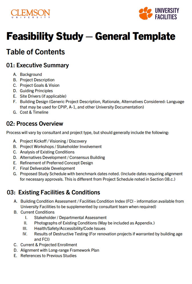 General Project Feasibility Report Template