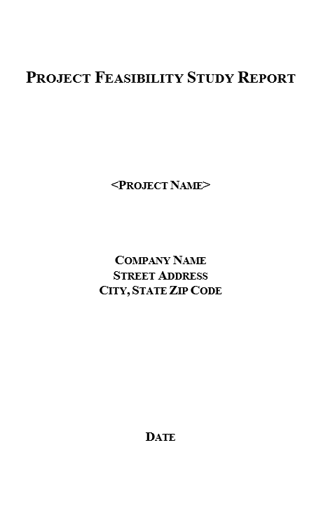 Project Feasibility Study Report Template