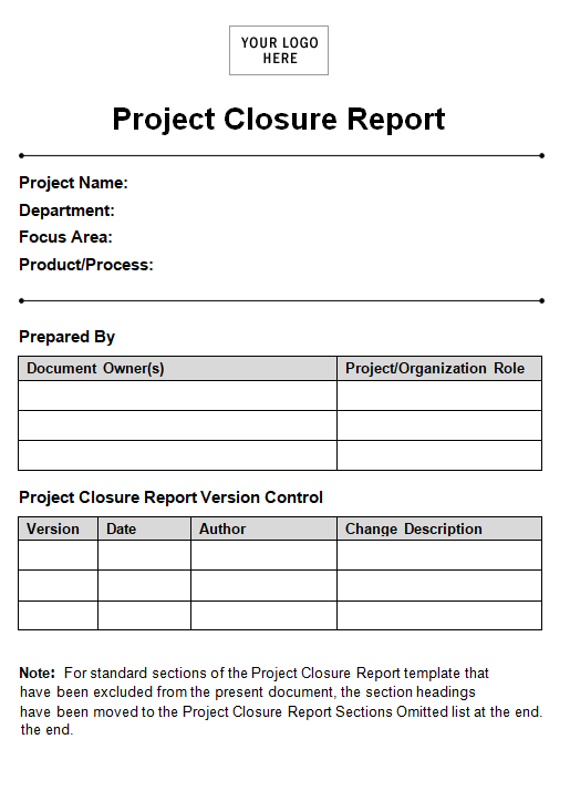 Project Closure Report Template